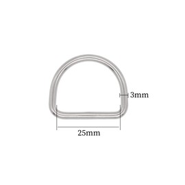 10 Pcs 304 Stainless Steel Heavy Duty Welded D Ring Solid Metal D Rings for Camping Belt, Dog Leashes Hardware (5mm×50mm×44mm)