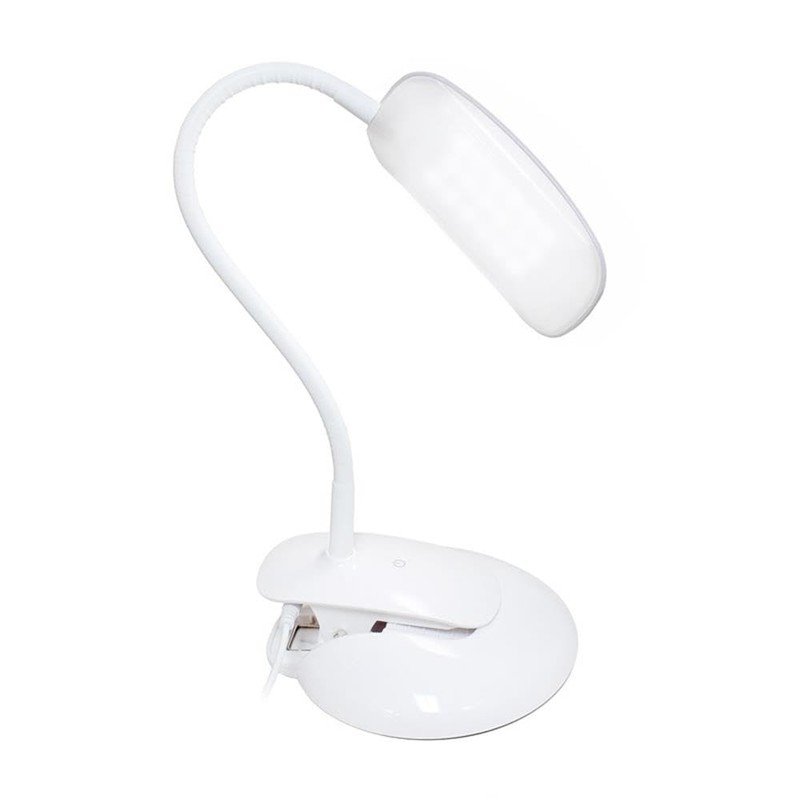 Simple Designs LD2021-GRY Flexi Rounded Clip Light LED Desk Lamp,