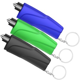 Window Breaker Seatbelt Cutter, 3-in-1 Mini Glass Breaker, 3 Pack Car Escape Tool for Land and Underwater, Keychain Car Emergency Tool by ZITSMS(Black/Green/Blue）