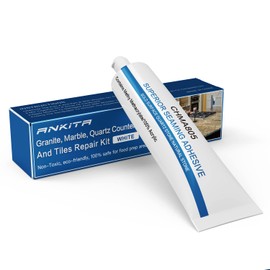 Quartz Countertop Repair Kit (White), Quick-Drying Quartz Repair Kit for Edge Chips, Cracks, Scratches, Nicks on Quartz, Granite, Marble, Porcelain and Other Natural Stone Surfaces