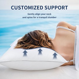 ANSSO Queen Size Down Alternative Pillow-Suitable for Hotel Sleep,Soft White Polyester Fiber Fill 900+ Fill Power,20x30 InchesWhite 107