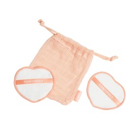 Re-Usable Cotton Rounds – 14 Heart-Shaped Eco-Friendly Makeup Pads with Storage Pouch, Gentle & Washable Skincare Cotton for Removing Makeup, Applying Toner, or Refreshing Skin