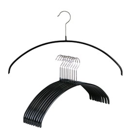 Mawa by Reston Lloyd Euro Series Non-Slip Space Saving Steel Clothes Hanger for Shirts, Dresses, Sweaters, Style 40/P, Set of 10, Black (14118)