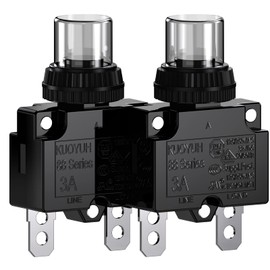 Circuit Breaker,DIYhz Thermal Overload Circuit Breaker 88 Series 5A 32V DC 125/250VAC 50/60Hz Push Button Circuit Breaker Reset Boot Switch and Waterproof Button Transparent Cap 2 Pcs
