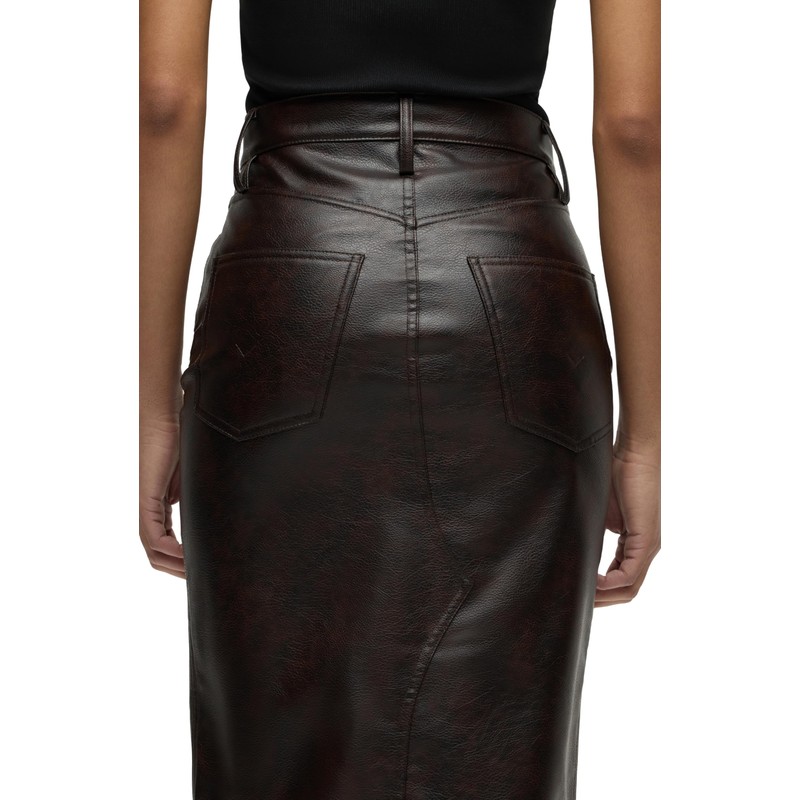 HUDSON Women's Reconstructed Skirt, Marbled Vegan Leather