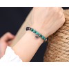 COAI Yoga Bracelet with Lotus Flower Charm, Schorl Malachite, malachite
