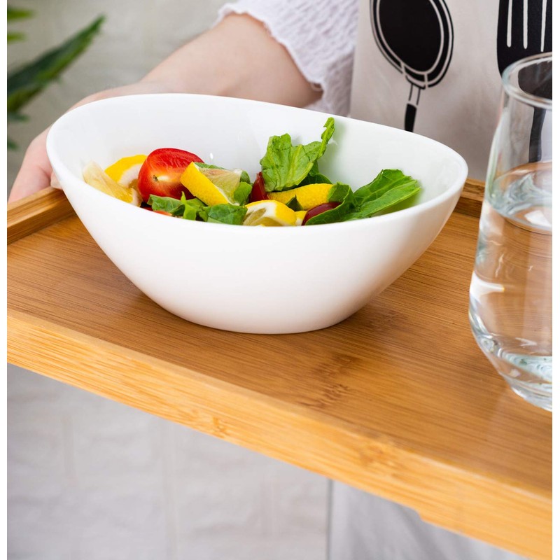 Lawei 4 Pack 9" Porcelain Serving Bowls, 36 Oz Oval