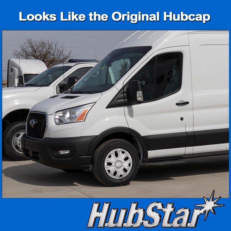 HubStar Hubcap Replacement for Ford Transit 150, 250, and 350:
