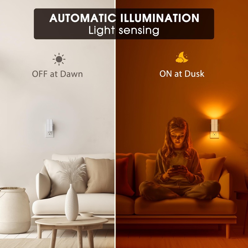 Briignite Night Lights Plug into Wall, Modern LED Night Light