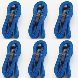 TsdL-one 6 Pack Boat Cover Tie Down Straps with Quick Release Buckles - 1 Inch x 8.33 Ft Heavy Duty Durable Adjustable Nylon Strap for Trailers, Watercraft, RV & Furniture Covers-Blue