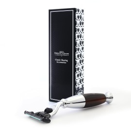 Edwin Jagger R362CR Chrome Plated - Diffusion 36 Series Imitation Light Horn Handle Compatible With Mach3 Razor Cartridge