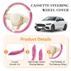 3PCS Carbon Fiber Car Steering Wheel Cover, Leather Segmented Anti-Skid
