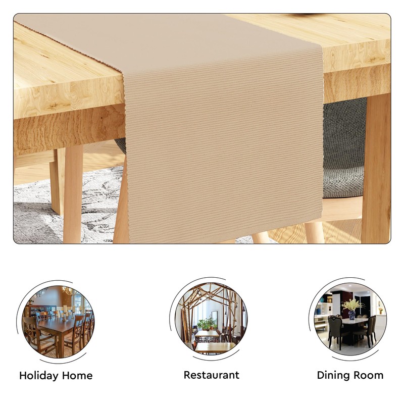 Encasa XO Dining Table Runner | Yarn Dyed Fine Ribbed