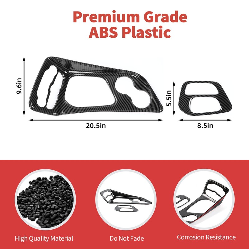 SQQP Carbon Fiber Center Console Gear Shift Panel Cover Trim