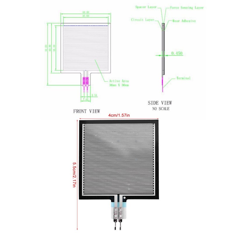 RP-S40-ST High Accuracy Thin Film Pressure Sensor Force Sensor for