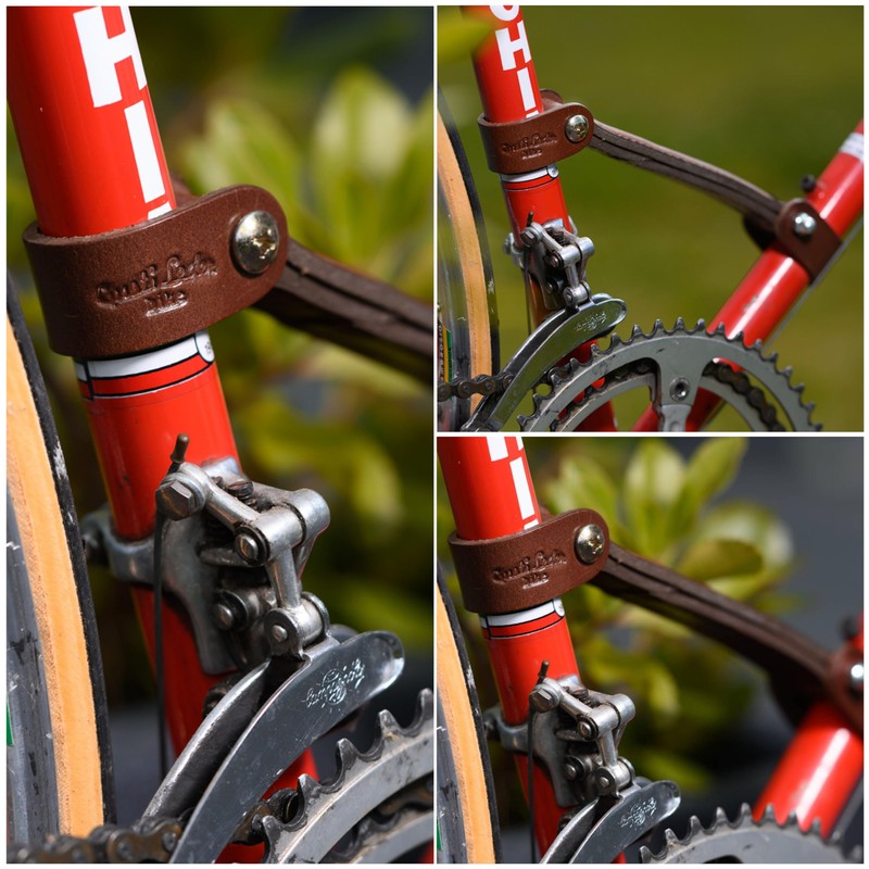 Gusti Bicycle rack transport handle Braun leather men women -