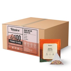 Teaniru, Magic Melon Green Tea, 100 Pyramid Tea Bags, Individual Sachets | Detox Tea - Green Tea with Musk Melon & Aloe Vera | 100% Natural Ingredients - Pure Leaf Tea