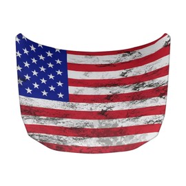 Whosucclay USA Flag Car Hood Cover Stretch Polyester Car Hood Cover Waterproof Automotive Accessories Suitable Most Automotive Sedans Trucks Pickup Sports Cars