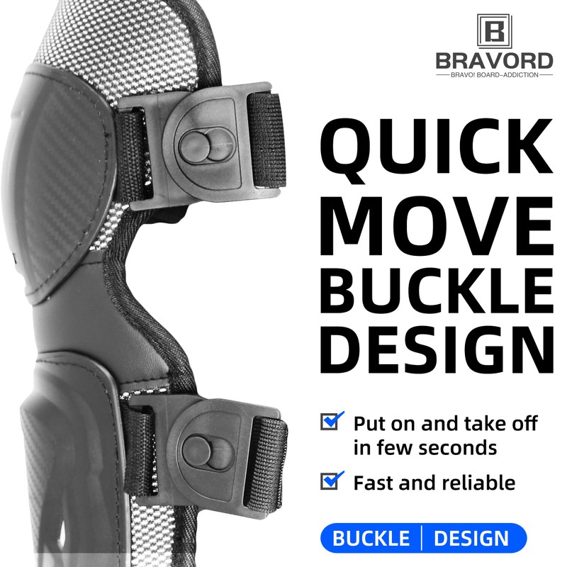 BRAVORD Powersports Knee Shin Guards/Elbow Guards for Adults, Elbow and