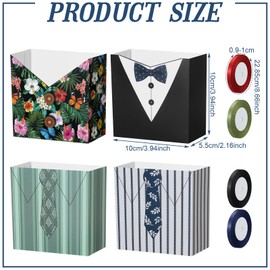 Fullhawl 24 Set Father's Day Popcorn Boxes with Clear Bag and Ribbon Dad Paper Treat Gift Boxes for Father's Day Gift Party Supplies Favors