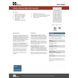 MW Connect PSC-DM-WS-200-BLE-CB: Casambi Mesh 2-Button Wireless Wall Switch