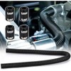 Hypertune Universal 48" Stainless Steel Radiator Flexible Coolant Water Hose Kit With 4pcs Clamp 1.25" 1.5" 1.75" Black