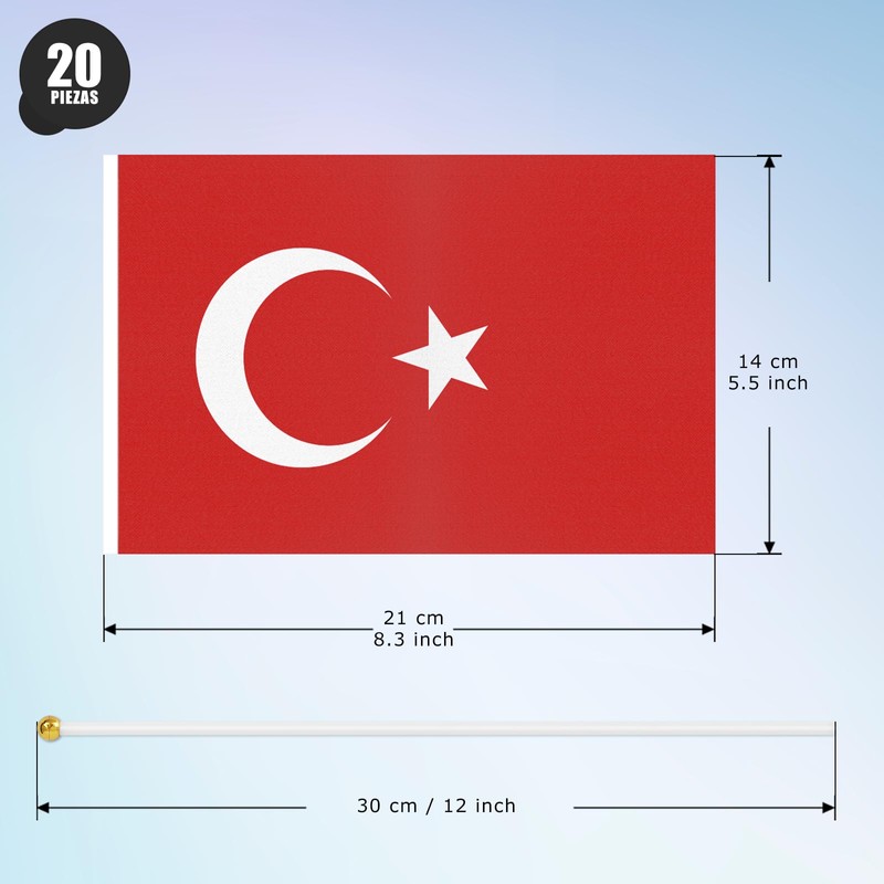 ASUNO 20 Pack Flags HandHeld Small Banners 14 × 21