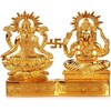 IS4A Lakshmi Ganesh Gold Plated Energized Idol Statue Figurine Wedding