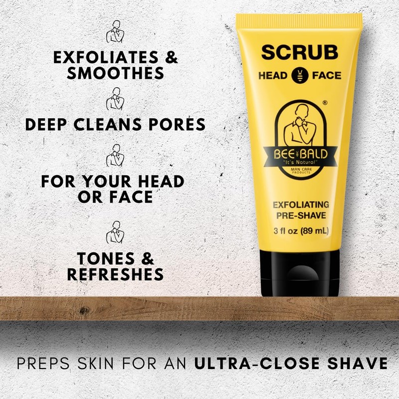 Bee Bald SCRUB Exfoliating Pre-Shave for Deep Cleans & Removing