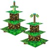 2 Pack Cupcake Stands for Pixel Game Birthday Party Decorations