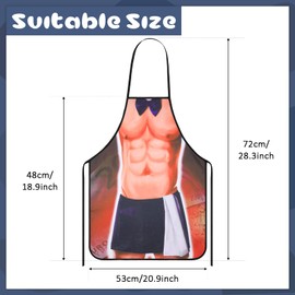 2 Piece Funny Gift Set for Men Women Novelty BBQ Apron Muscle Cooking Aprons Adjustable Waterproof Kitchen Apron for Christmas BBQ Party Adults Couples, Rabbit Style