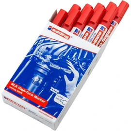 edding 8030 NLS high-tech marker - red - 10 pens - bullet nib 1.5-3 mm - rustproof marker for low-corrosion marking - for use on steel, metal, iron, aluminium