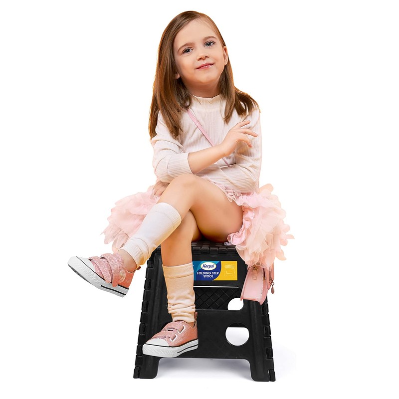 Korpai 13" Folding Step Stool for Adults and Kids Holds