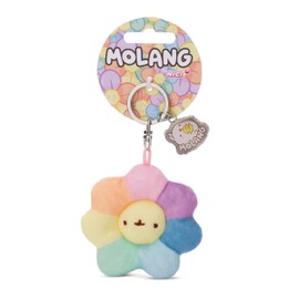 NICI 61203 Key Ring Rainbow Flower 7 cm Colourful Plush Companion Cuddly Toy Pendant with Key Ring for Lanyard, Key Ring and Key Holder