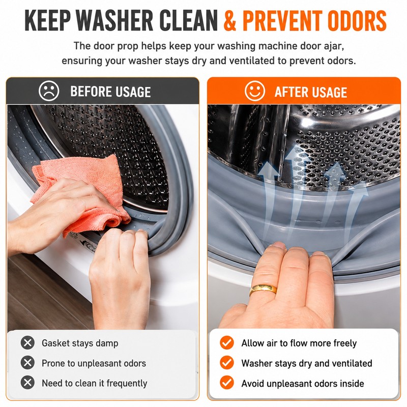 Magnetic Washer Door Prop for Front Load Machines – Flexible