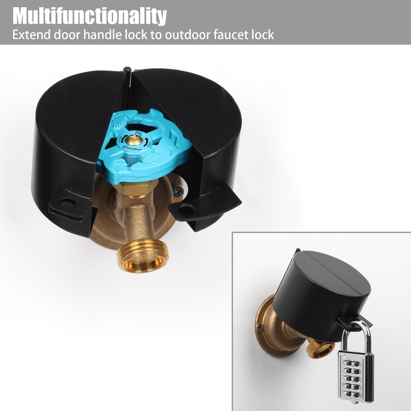 Posnaland Round Door Handle Locking Device, Door Handle Lock Cover,