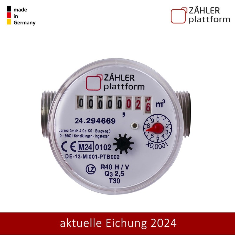 ZÄHLER plattform Water Meter 2024 Water Clock Made in Germany