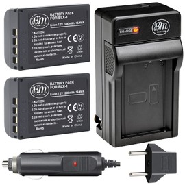 BM Premium 2 Pack of BLX-1 High Capacity Batteries and Battery Charger for Olympus OM System OM-1, OM-1 Mark II, OM-3, HLD-10 Cameras