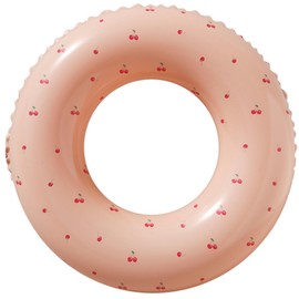 Pool Floats for Kids Ages 5-10, Swimming Pool Toys Inflatable Pool Tubes Simple Stripes Cute Swim Rings, Kids Floaties Water Toys for Pool Beach Party (Cherry)