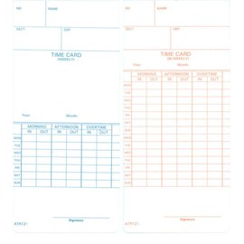 500 ATR121 Time Cards for Acroprint ATR120 and ATR120r