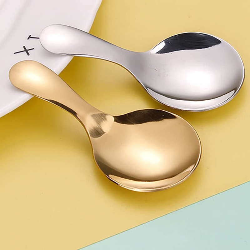 JIHUOO 6 Pieces Small Stainless Steel Salt Spoons Tea Spoons