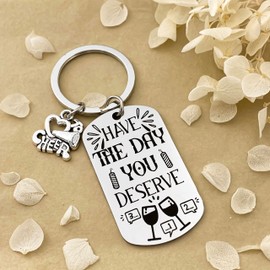 Zguhsadl Have The Day You Deserve Keychain Gifts Graduation Gift 2025 New Years Party Favors for Women Man Boys Girls for Him Her Eye-Catching Jewelry