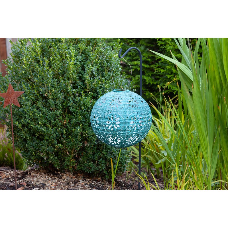 Allsop 32302 Stella Boho Solar Lantern, Mineral Green