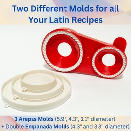 Molde para Arepas & Molde para Empanadas – Dough Press Combo with 3 Round Molds (5.9", 4.3", 3.1") – Maquina para Hacer Empanadas y Arepas Colombianas, Pastelitos, Gorditas, Panzerotti, and More