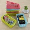 Cadineer Small Plastic Rectangular Desktop Storage Basket, Pack of 6