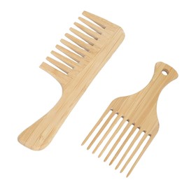 Hair Detangler Bamboo Comb, Bamboo Hair Pick Comb Wide Tooth Promote Blood Circulation for Tress for Men