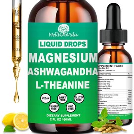 Cortisol Supplements for Women & Men, Cortisol Calm Detox Manager Reducer w. Magnesium Ksm-66 Ashwagandha L-Theanine Vitmain D3 K2 B6, Cortisol Liquid Drop for Recess Mood & Hormone Balance, Lemonade