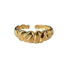 Waterproof Gold Ring for Women Made of 18k Stainless Steel - Adjustable Size & Tarnish-Resistant, Never Fade, Skin Friendly and Hypoallergenic, Jewellery Gift for Women with Gift Box Included, Gold