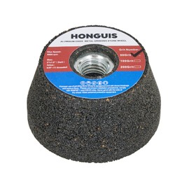 HONGUIS 3 Inch Grinding Stone Wheel for Metal,50 Grit Aluminum Oxide Flaring Grinding Cup Wheel for Rust Removing Deburring Polishing with 5/8"-11 Threaded Arbor(50 Grit)