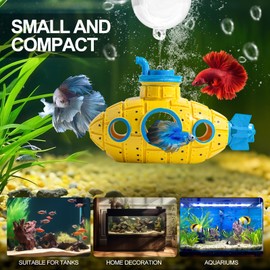 CousDUoBe New Upgrade Floating Fish Tank Decoration, Cute Retro Submarine Set and Floating Diver,Three Float Balls, Aquarium Decorations Resinous Betta Fish Tank Accessories